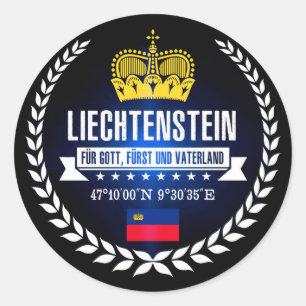 Pegatina Redonda Liechtenstein