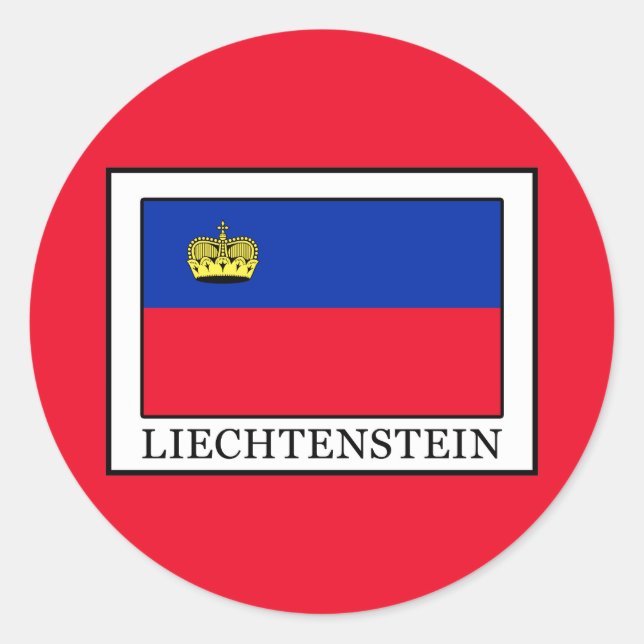 Pegatina Redonda Liechtenstein (Anverso)
