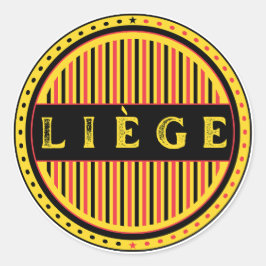 Pegatina Redonda Liège City Pride Emblem – Belgian Identity