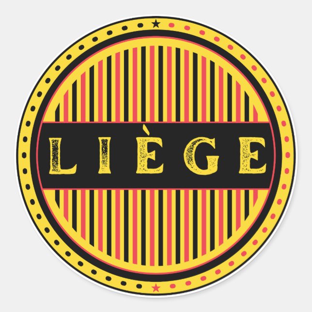 Pegatina Redonda Liège City Pride Emblem – Belgian Identity (Anverso)