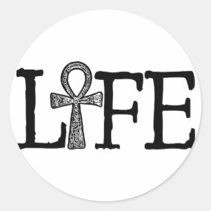 Pegatina Redonda Life Ankh