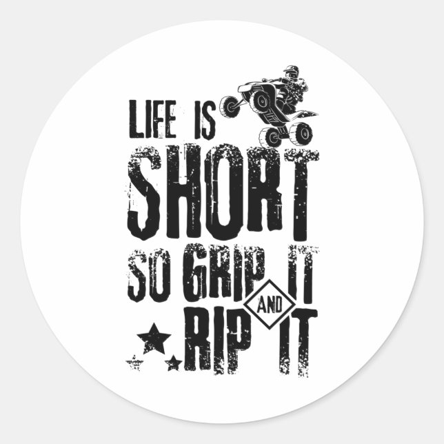 Pegatina Redonda Life Atv Quad (Anverso)