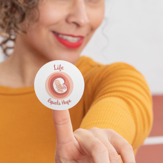 Pegatina Redonda Life Equals Hope – Pro-Life Awareness (Subido por el creador)