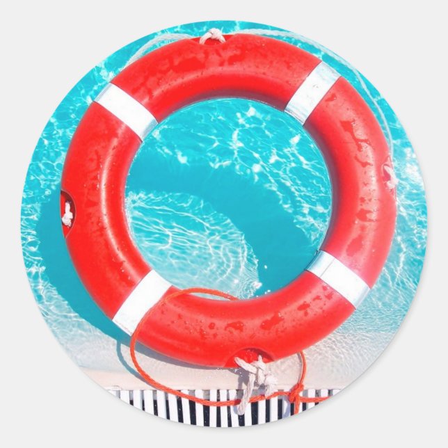 Pegatina Redonda Lifeguard Lifesaver (Anverso)
