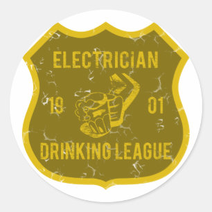Pegatina Redonda Liga de Bebidas Eléctricas