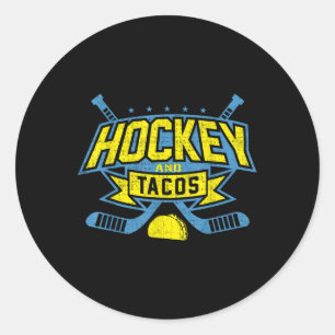 Pegatina Redonda Liga de fanáticos de hockey sobre césped y tacos j