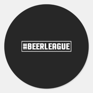 Pegatina Redonda Liga de Hockey de Cerveza Hashtag Divertido Hockey