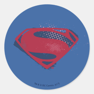 Pegatina Redonda Liga de la Justicia   Símbolo de Superman de broch