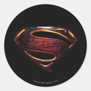 Pegatina Redonda Liga de la Justicia   Símbolo de superman metálico