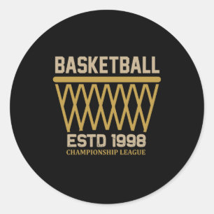 Pegatina Redonda Liga de los Campeonatos de Baloncesto Estd 1998