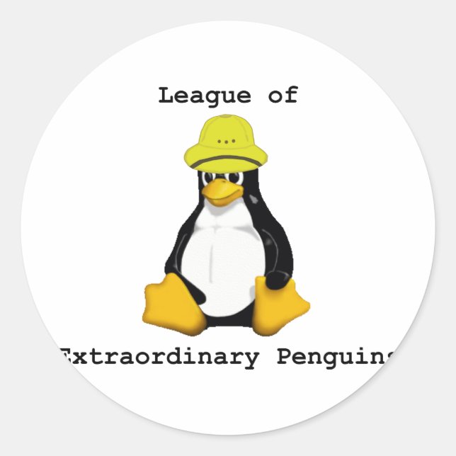 Pegatina Redonda Liga de Pingüinos Extraordinarios 2 (Anverso)