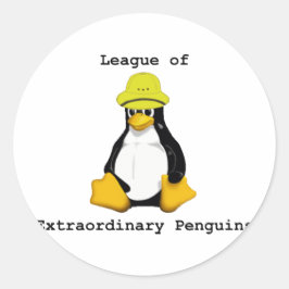 Pegatina Redonda Liga de Pingüinos Extraordinarios 2