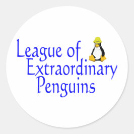 Pegatina Redonda Liga de Pingüinos Extraordinarios 4