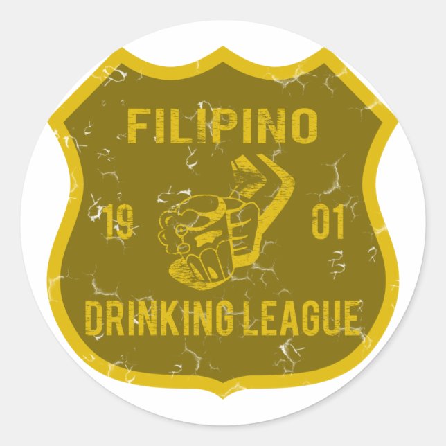 Pegatina Redonda Liga Filipina de Bebidas (Anverso)