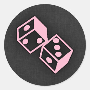 Pegatina Redonda Ligero juego de casino rosa