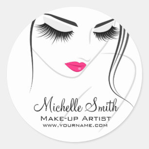 Pegatina Redonda Ligeros rosados Cara Largos lazos Extensiones Lash