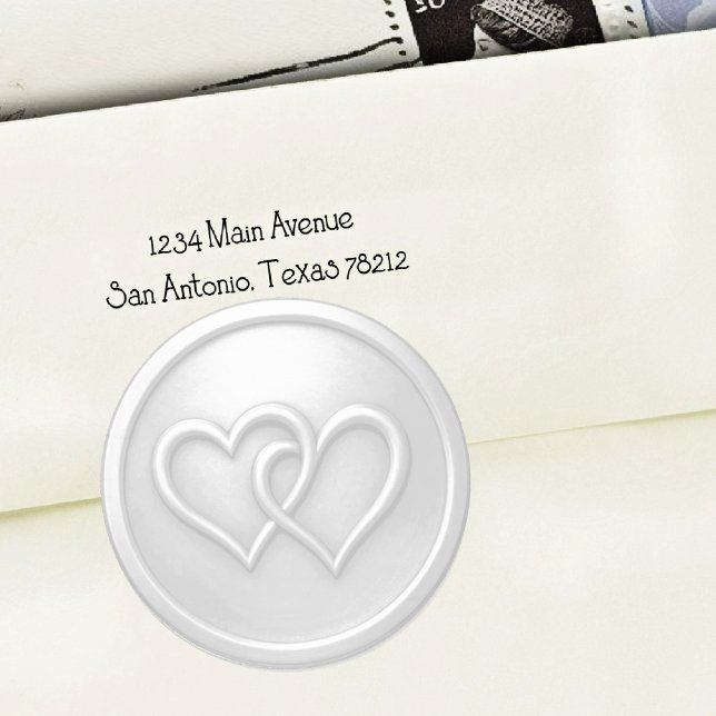 Pegatina Redonda Light Gray Two Hearts Intertwined Wedding (Subido por el creador)