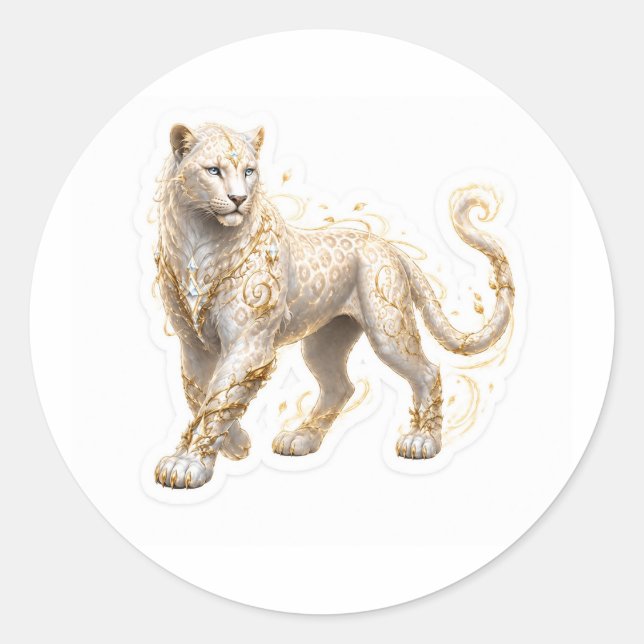 Pegatina Redonda Light Panther Sticker (Anverso)