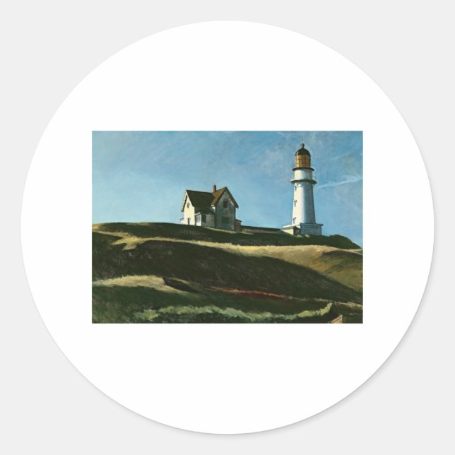 Pegatina Redonda Lighthouse Hill - Edward Hopper (Anverso)