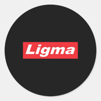 Pegatina Redonda Ligma Red Box Dank Memes