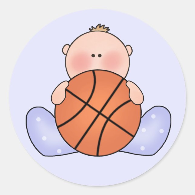 Pegatina Redonda Lil Basketball Baby Boy (Anverso)