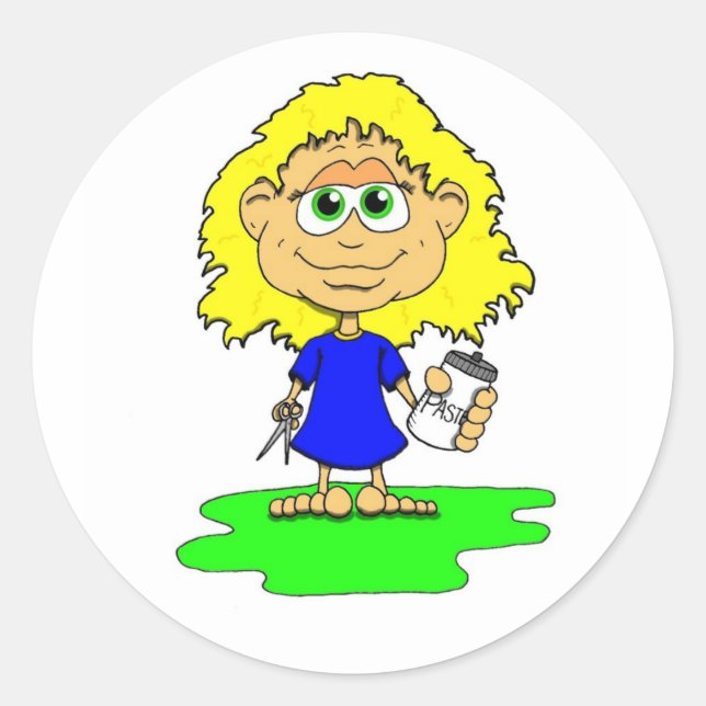 Pegatina Redonda Lil Crafty (Anverso)