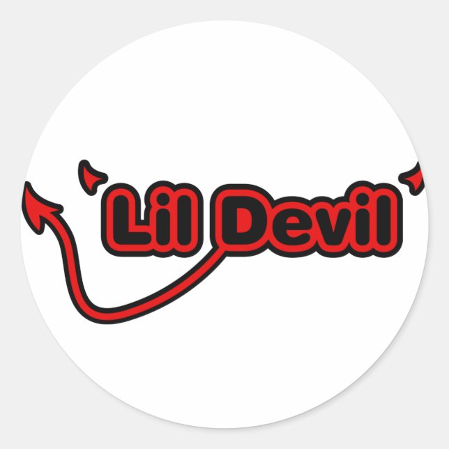 Pegatina Redonda Lil Devil (Anverso)