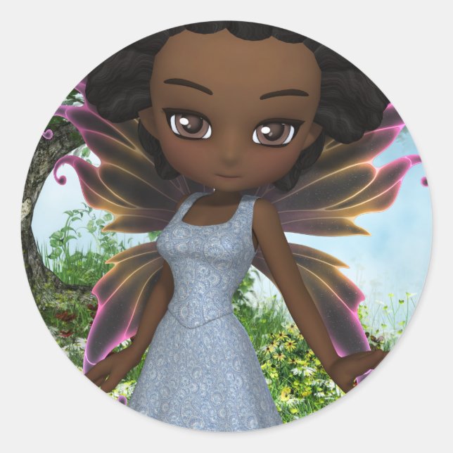 Pegatina Redonda Lil Fairy Princess (Anverso)