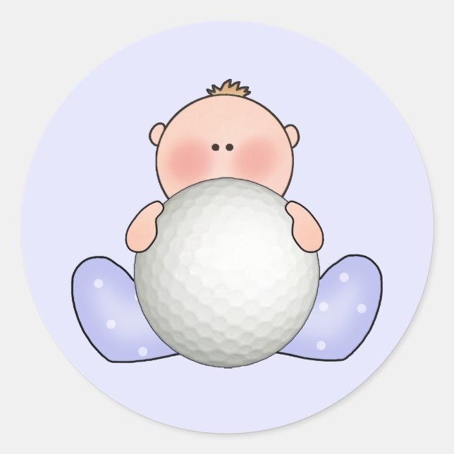 Pegatina Redonda Lil Golf Baby Boy (Anverso)