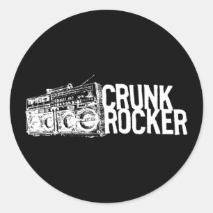 Pegatina Redonda Lil Jon "Crunk Rocker Boombox White"