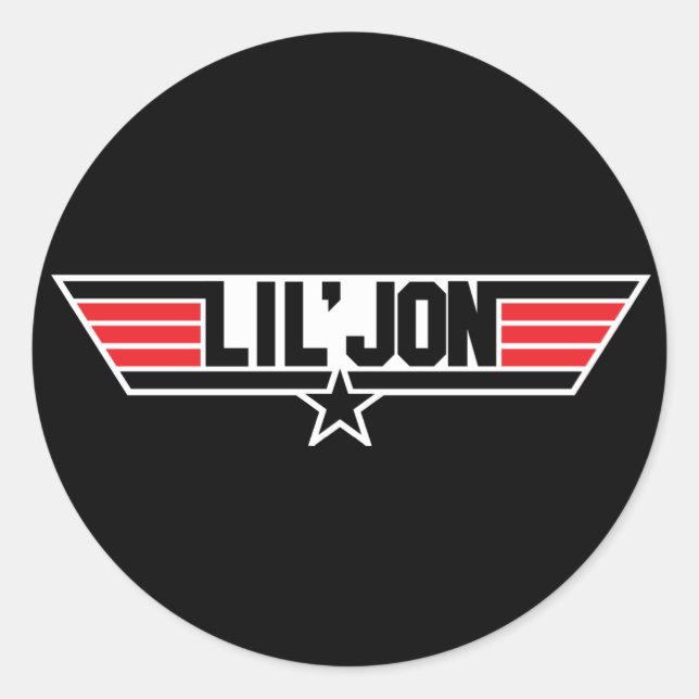 Pegatina Redonda Lil Jon "Top Gun" (Anverso)