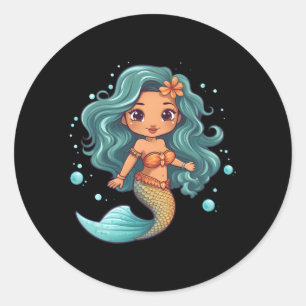 Pegatina Redonda Lil Mermaid
