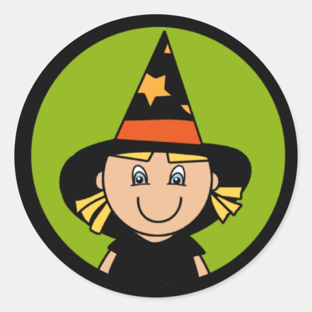 Pegatina Redonda Lil' Witch (Anverso)