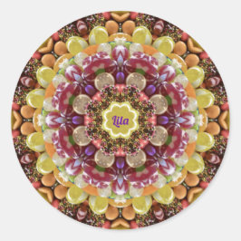 Pegatina Redonda LILA ~ CÁNDALO DEL ESTE ~ Chocolate