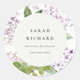 Pegatina Redonda Lilac Cottage Garden Floral Bunch Business