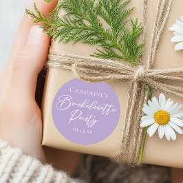 Pegatina Redonda Lilac Purple Bachelorette Party Personalized