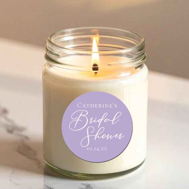 Pegatina Redonda Lilac Purple Bridal Shower Personalized (Subido por el creador)