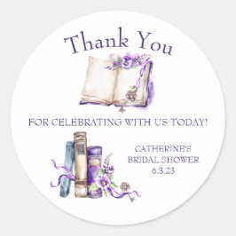 Pegatina Redonda Lilac Un nuevo capítulo comienza regalo de favor d