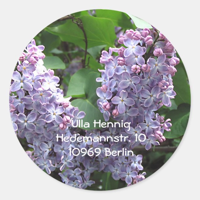Pegatina Redonda Lilacs (Anverso)