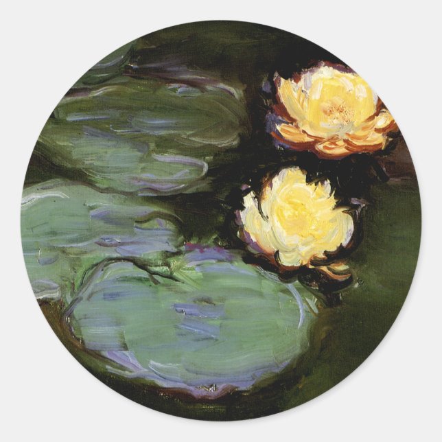 Pegatina Redonda Lilies de agua: 1897-98 de Monet (Anverso)