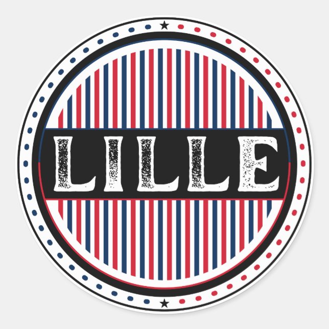 Pegatina Redonda Lille City Pride Emblem – French Identity (Anverso)
