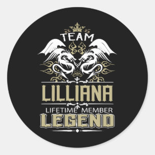 Pegatina Redonda Lilliana Lilliana Dragón Miembro Vitalicio Leyenda