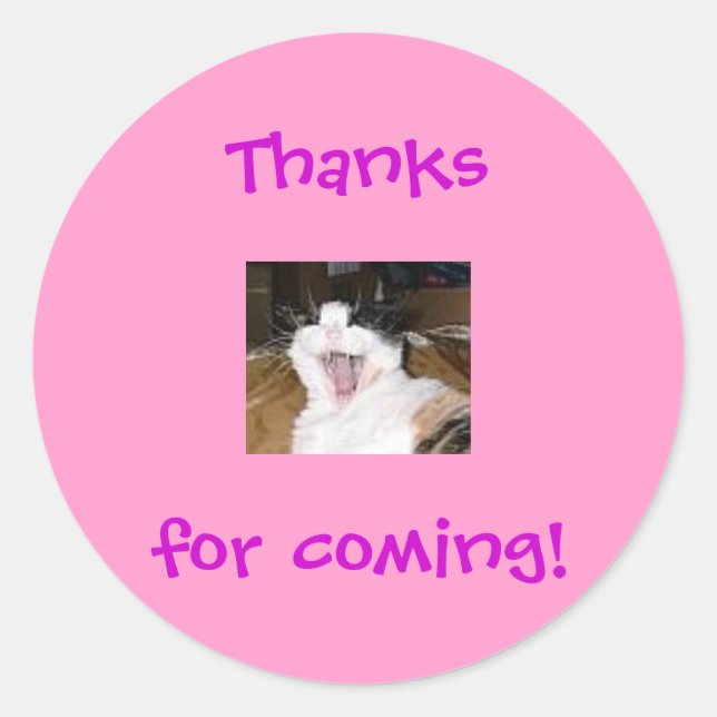 Pegatina Redonda Lillytalk, ¡Gracias por venir! (Anverso)