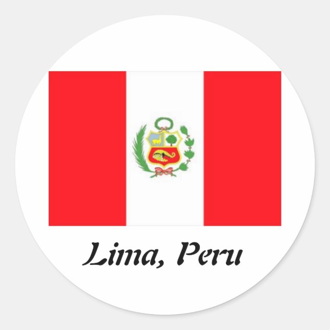 Pegatina Redonda Lima, Perú, stickers redondos (Anverso)