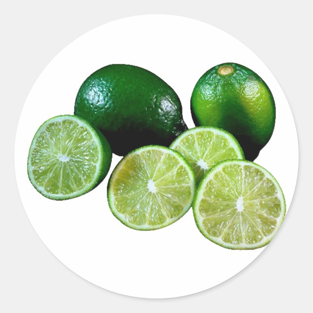 Pegatina Redonda Limas limes fruits (Anverso)