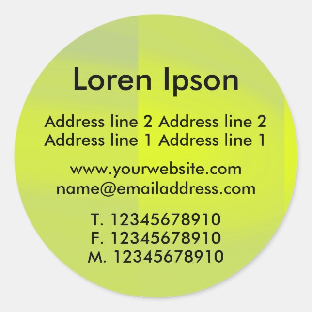 Pegatina Redonda Lime Aid Business / Perfil (Anverso)