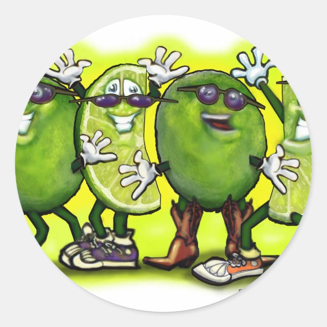 Pegatina Redonda Lime Fiesta (Anverso)