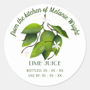 Pegatina Redonda Lime Fruit Canning