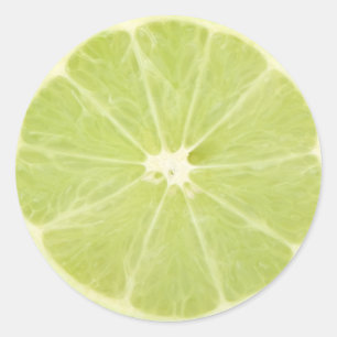 Pegatina Redonda Lime Fruit Fresco Slice