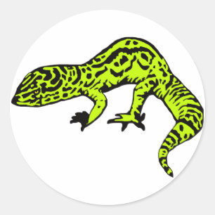 Pegatina Redonda Lime Green y Black Gecko